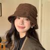 1pc Corduroy Bucket Hat,Korean Style Versatile Hat for Women, Retro Elegant Beret Cap That Flatters Beach Tralve Outfit Women