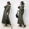 Autumn and Winter New Pullover Long-sleeved Splicing Sweater Top + Elastic Waist Skirt Two-piece Set