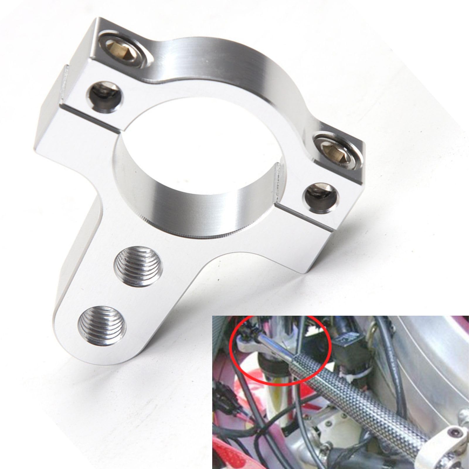 

Steering Damper Bracket Diameter 26mm-27mm Damper Mounting Clamp Bracket Damper Lamp PETCHOR Fork Bracket