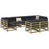 VidaXL Garden Lounge Set 9 Pcs with Cushions Impregnated Pine Wood 3299632