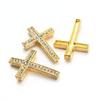 5pcs Rhinestone Sideway Cross Charms Gold/Silver/Gun Black Color Pendant for Jewelry Making DIY Bracelet Necklace Accessories