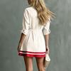 Women's Stylish Striped Long Sleeve Button Down Casual Dress with Lapel Collar and Fitted Waist