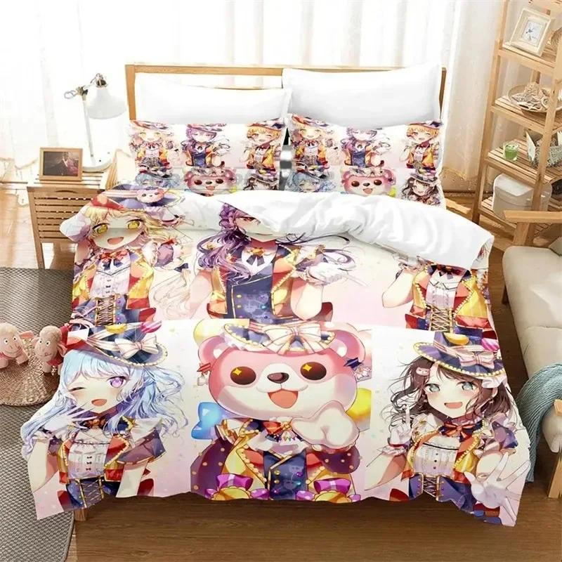 3D Printed BanG Dream Anime Girls Band Party Bedding Sets,Girls bed supplies set duvet cover bed comforter set bedding set