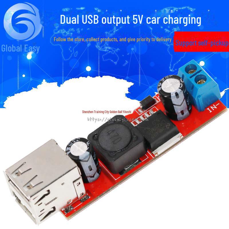 

Автомобільний зарядний пристрій: Подвійний понижуючий модуль USB DC-DC 3A (9В/12В/24В/36В до 5В)