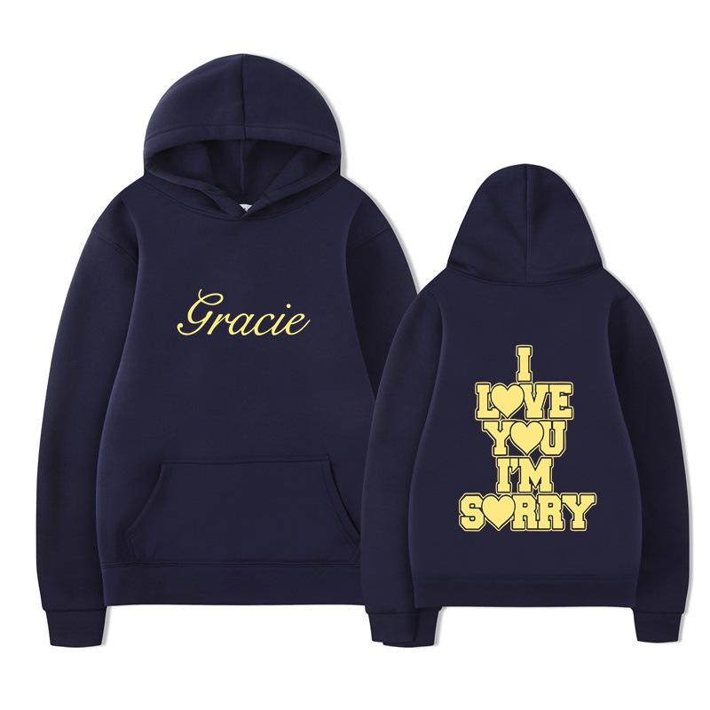 I Love You I'm Sorry Letter Printing Hoodies Men's and Women's Harajuku Pullover Street Wear Unisex Autumn Winter Sweater