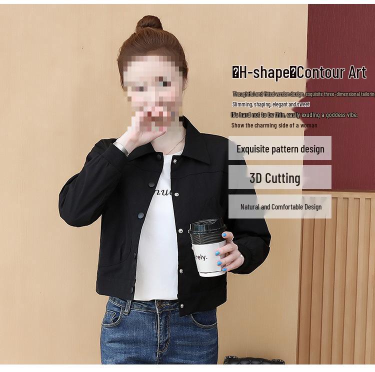 Damen Petites Frühling-Herbst 2025 Koreanische BF Baseballjacke