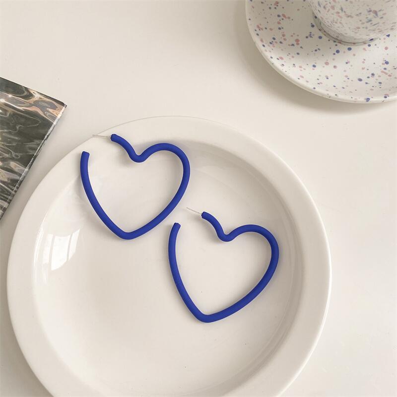 Fashion Geometric Personality Neon Acrylic Big Star Hoop Earring For Women Hollow Heart Earring Jewelry