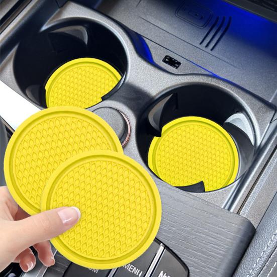 2 Stück Auto-Becherhalter PVC Anti-Rutsch Wabenmuster Auto-Innenraum-Organizer Flaschen Handys Schlüssel Bequemes Fahren Autozubehör