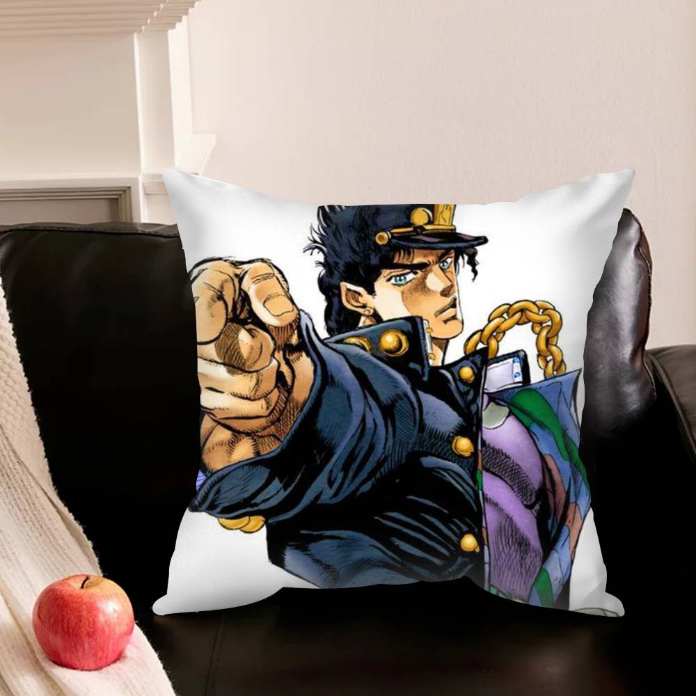 J-Jojo Kujo Jotaro Anime Various Sizes Square Pillowcase For Car Home Bedchamber Decor