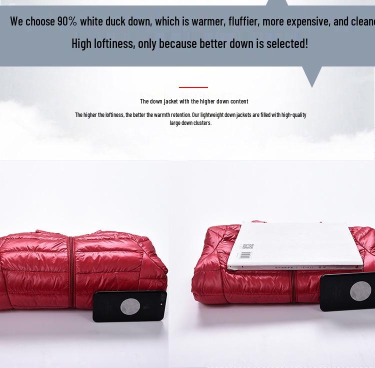 2024 Women's Plus Size Lightweight Mid-Length Down Jacket with Detachable Hood