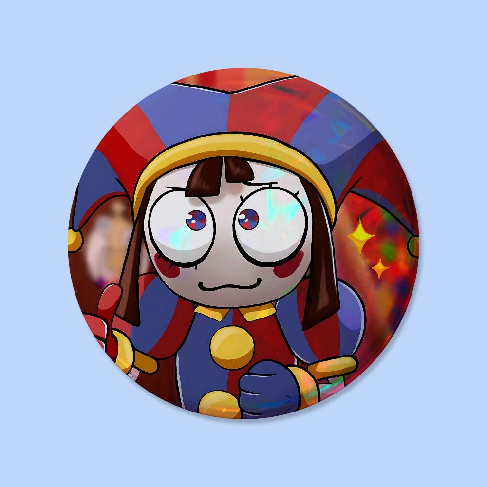 Spille A-Animated D-Digital Circus 25 32 44 58 75 Mm Rotonde Pin Cosplay Decorazione Borsa Fan Collezionisti Regali Amici Spilla Souvenir 58x58mm