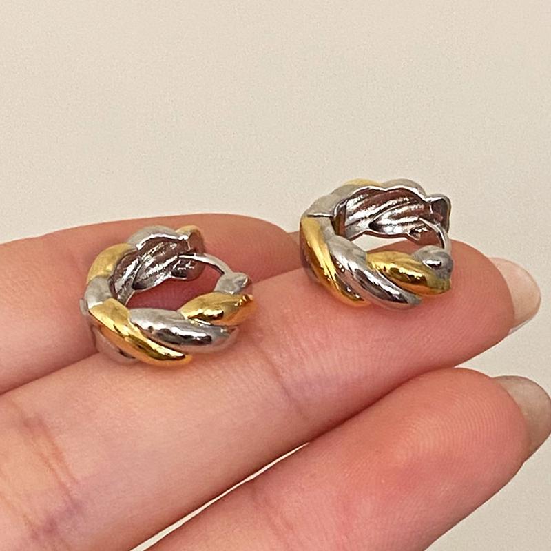 PONYKISS  Sterling Silver Minimalist Twisted Round Hoop Earrings for Women Trendy Fine  Light Luxury Accessories