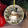 Circular Snowman Ornament. A Festive Gift & Decor for Tree, Yard, and Garden.