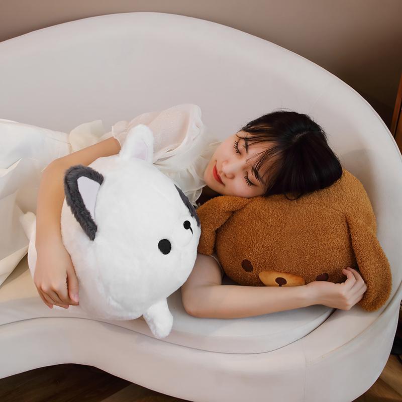 1pc 30/40cm Cute Round Teddy Dog Shiba Inu Bulldog Beagle Plush Toys Cartoon Dog Sofa Cushion Throw Pillow Xmas Gift