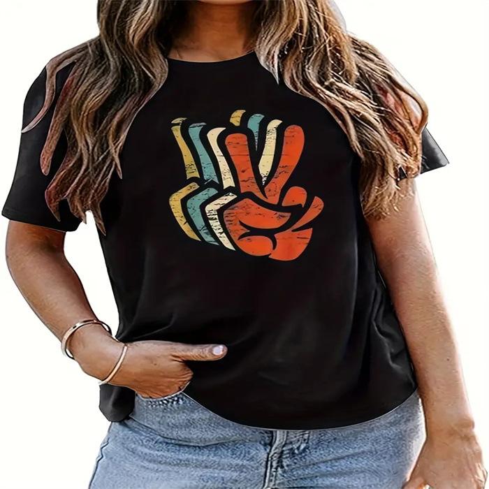 Summer Round Neck Printed Top Fashionable Casual Cute Short Sleeved Women's Pure Cotton T-shirts