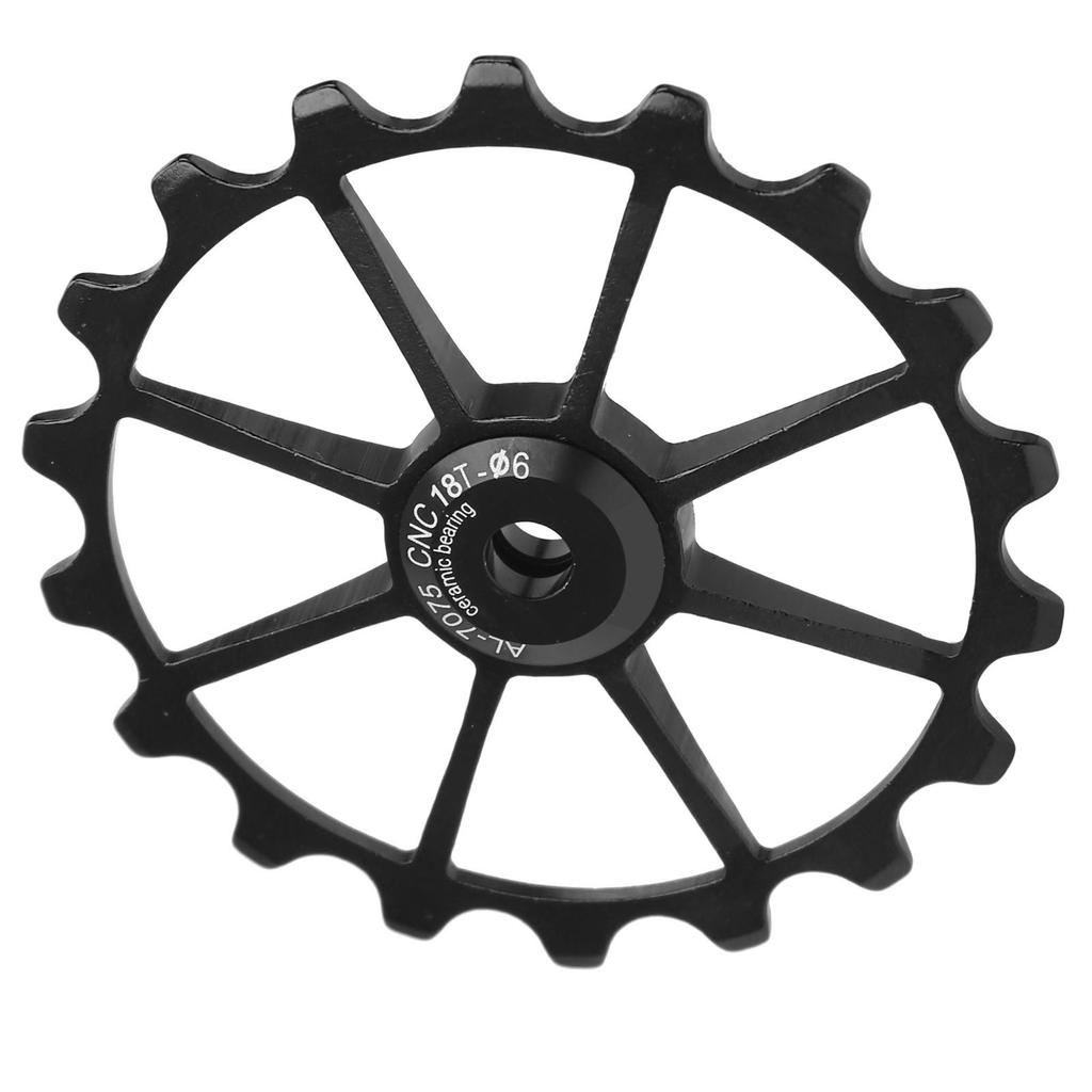 MEIJUN 18T Mountain Bike Ceramic Bearing Aluminum Alloy Rear Derailleur Pulley WheelBlack