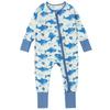 Baby Bamboo Fiber Romper Long Sleeve Double Zipper Footed Pajamas for Spring Autumn Winter