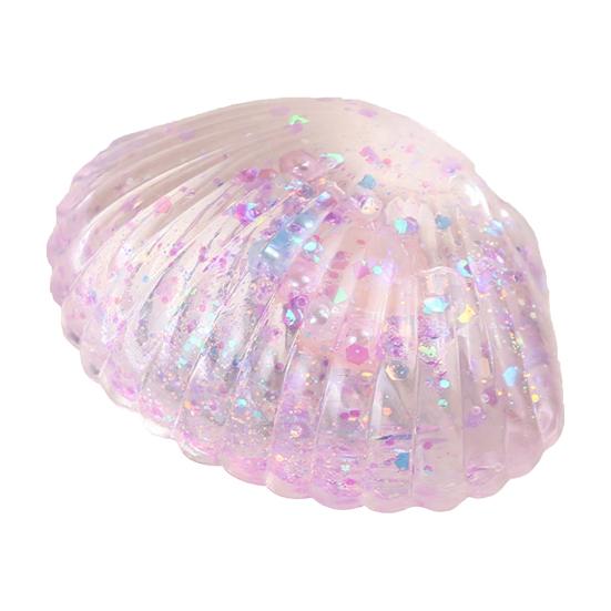 Clear Shell Squeeze Toy Stress Relief Glitter Stress Sugar Ball Sensory Toy фиолетовый
