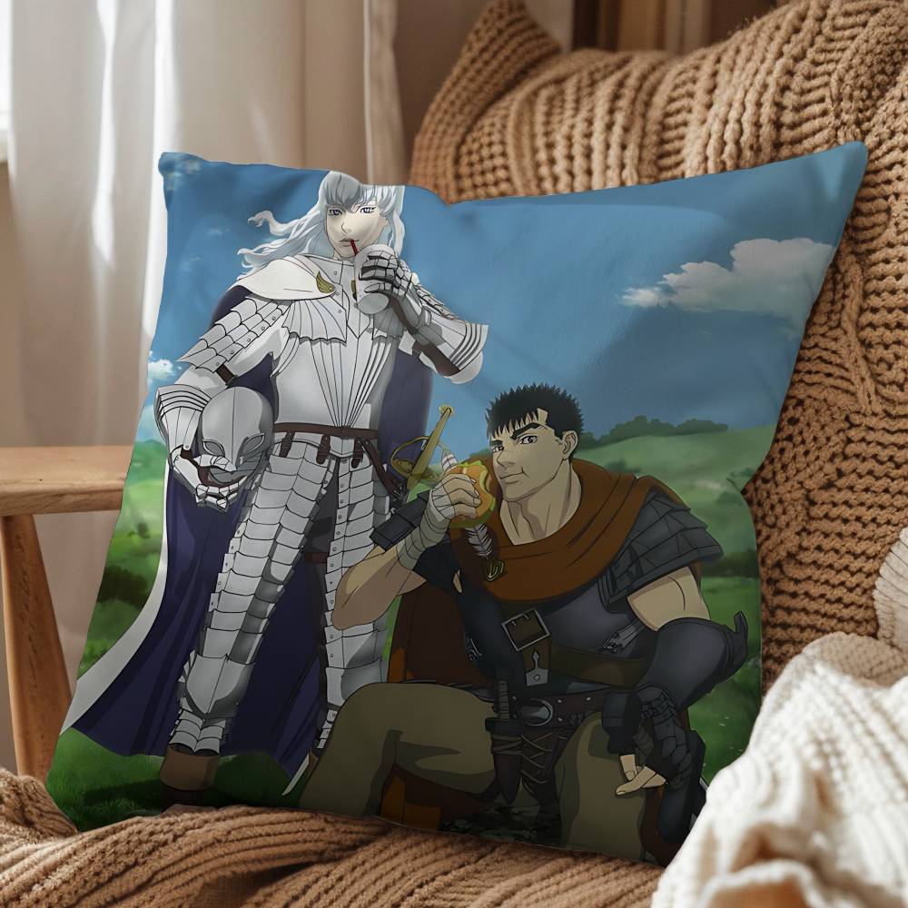 cartoon Griffith Guts Berserk Pillow Case Pillow Case Living Room Sofa Cushion Cover Suitable For Home Bedroom Room Decoration