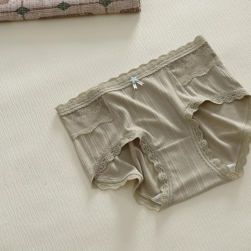 Sous-vêtements pour femmes à taille moyenne : doux, confortables, respirants et respectueux de la peau, culottes mignonnes en dentelle pour un usage quotidien