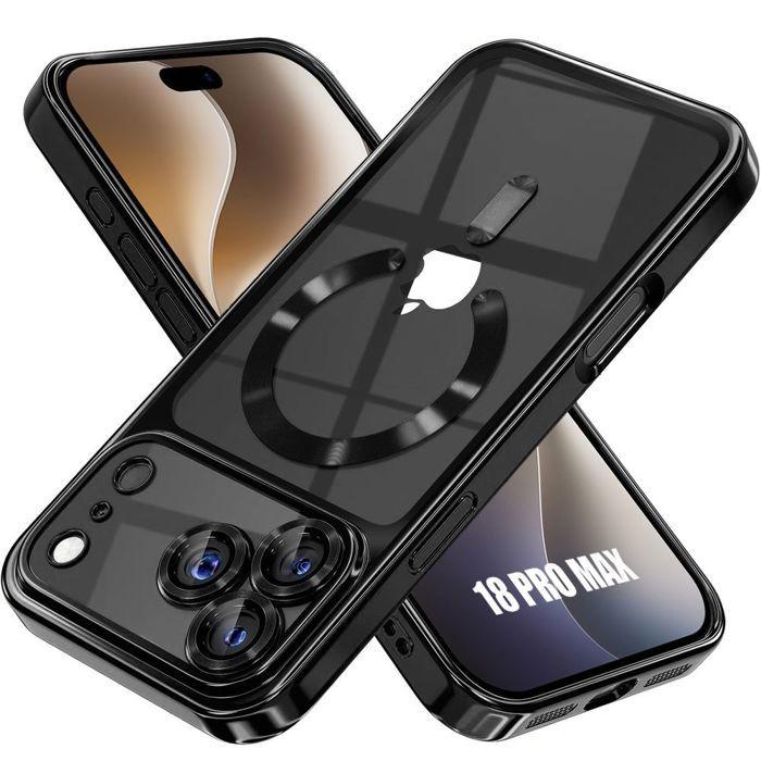 Coque pour iPhone 18 Pro Max, Antichoc Protection TPU avec Cercle Magnétique Noir