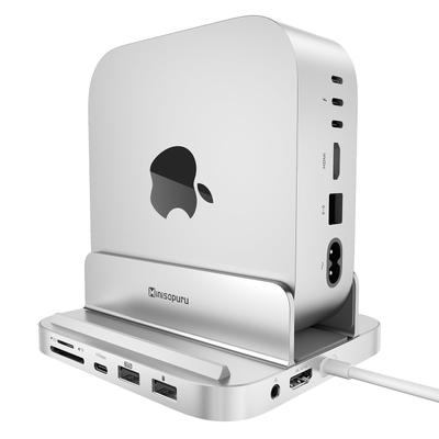 Minisopuru iExpandMate MINI218B MAX Mac Mini M4 Dock Stand with 4TB NVMe SSD 10Gbps USB 2X USB A Audio for Mac Mini Pro 2024 & 4K@60 HDMI, M.2