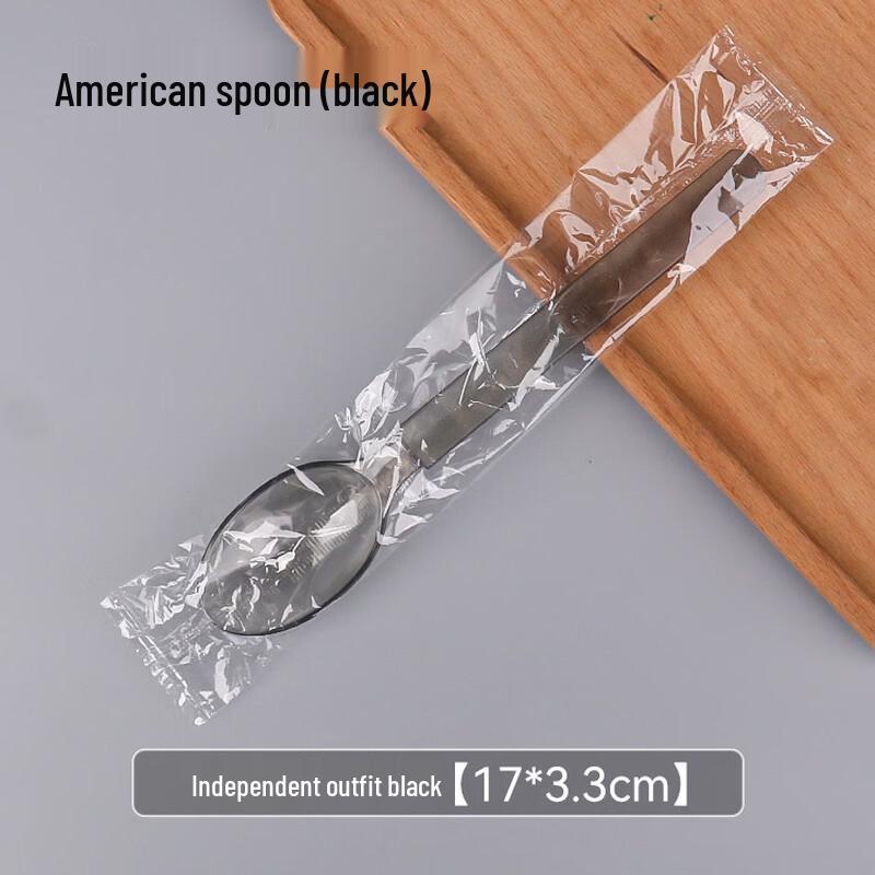 Handon Black Disposable Plastic Spoons