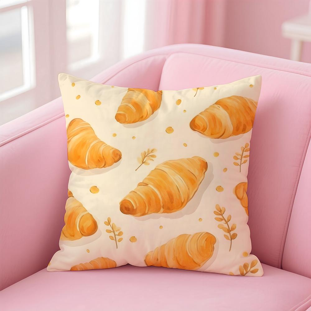 Modische Food Art Muster Kissenbezug Kissenhülle Weicher Freundlicher Stoff Verdeckter Reißverschluss