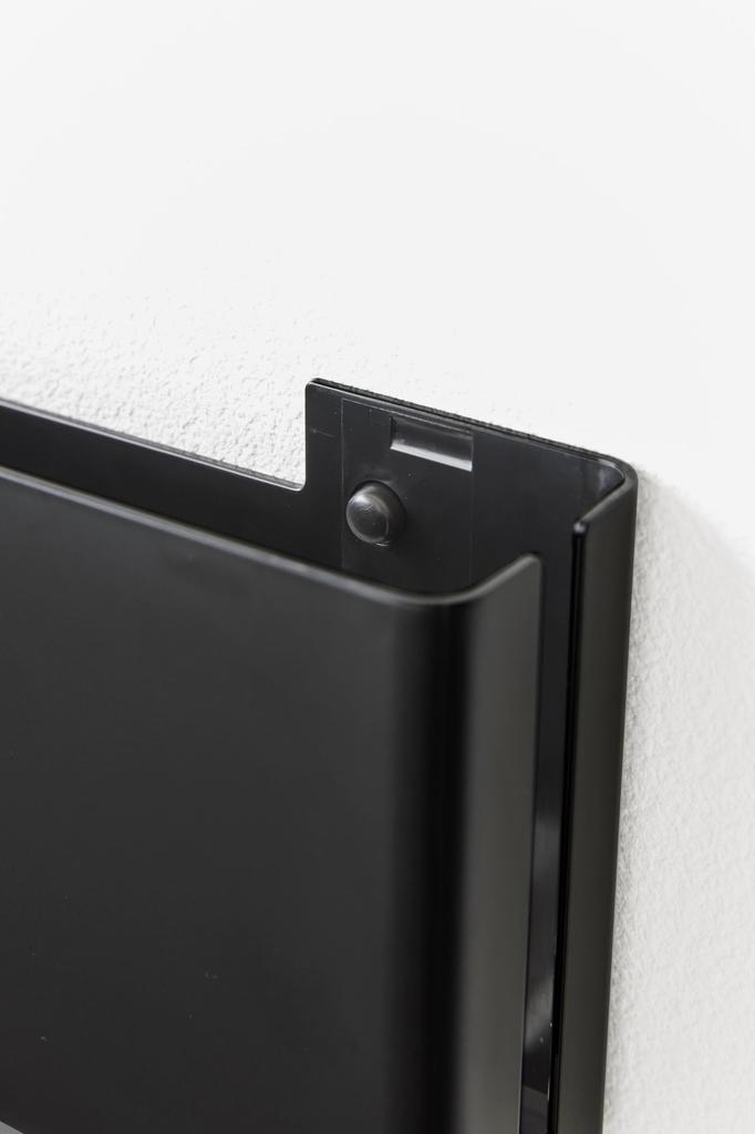 Yamazaki Industrial Co., Ltd. (Yamazaki) [Includes drywall tweezers and wood screws for less noticeable holes] Slim Power Strip Storage Unit, Black. D