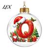 Indoor Outdoor Xmas Hanging Ornaments 26?Letter Acrylic Christmas Ball Ornament, 3D Crystal Style Alphabet Tree Decorations Pendant, Home