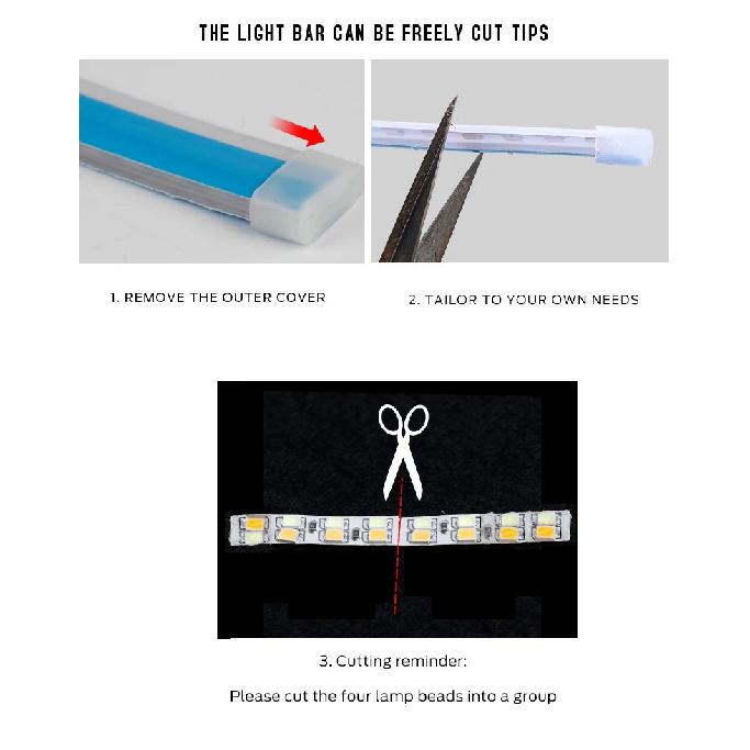 30cm/12inch 2pcs LED DRL Car Daytime Running Light Flexible Waterproof Strip Auto Headlights Brake Flow Lights 12V