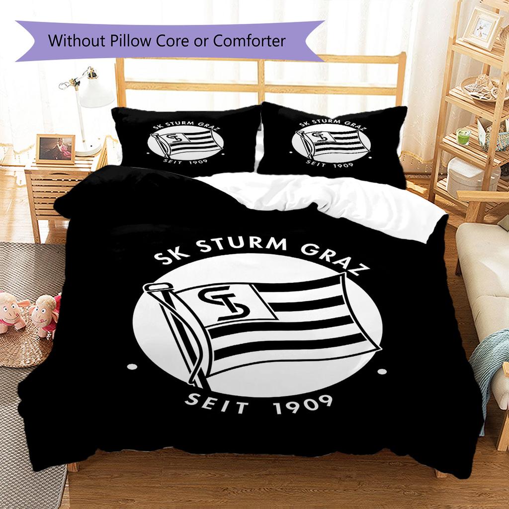 SK Sturm Graz Pattern Bedding,Quilt Set Quilt Cover Pillowcase Home Birthday Gift(1 * duvet cover + 2 * pillowcase, without core)