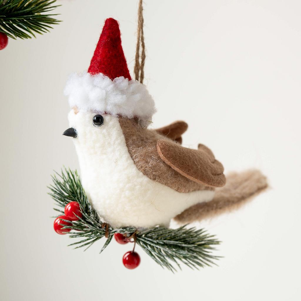 Christmas Decorations, Christmas Tree Ornaments, Creative Imitation Plush Red Bird Ornaments