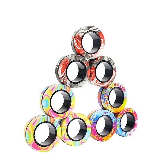 Magnetic Spinner Rings Set of 3, Fidget Pack, Perfect Gift for Adults, Teens and Children