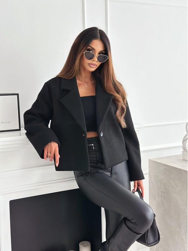 2024 Podzim Zima Dámská Móda Jednobarevný Vlněný Kabát s Límcem