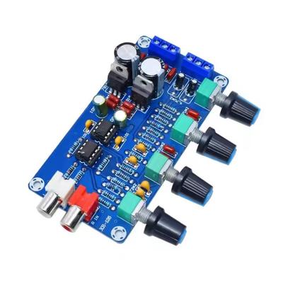 XH-M164 NE5532 Stereo Preamplifier Board 4-Channel Tone Control (Treble/Alto/Bass/Volume) AC 12-24V Dual Power Audio Preamp Module with RCA Input