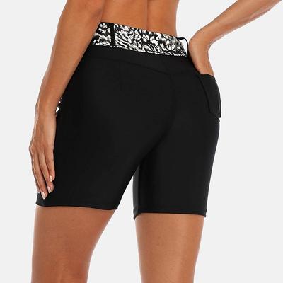 Women Swim Trunks Bottom Build-in Brief Swimwear Briefs Swimming Tankini Bottoms Color Block