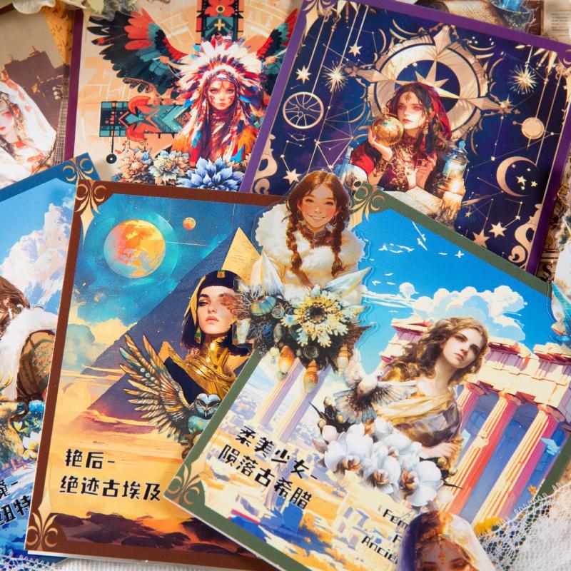 20 Sheets Vintage Tribal Theme Stickers, Exotic Ethnic Style Journal Decor, Diary DIY Collage Material