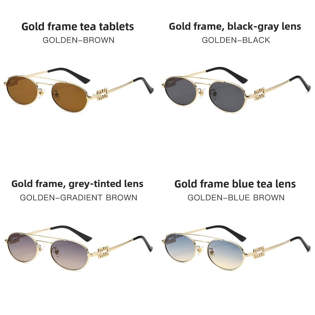 Euro Retro Oval Sunglasses With Uv400 Protection For Fashionable Sunwear And Outdoor Activities