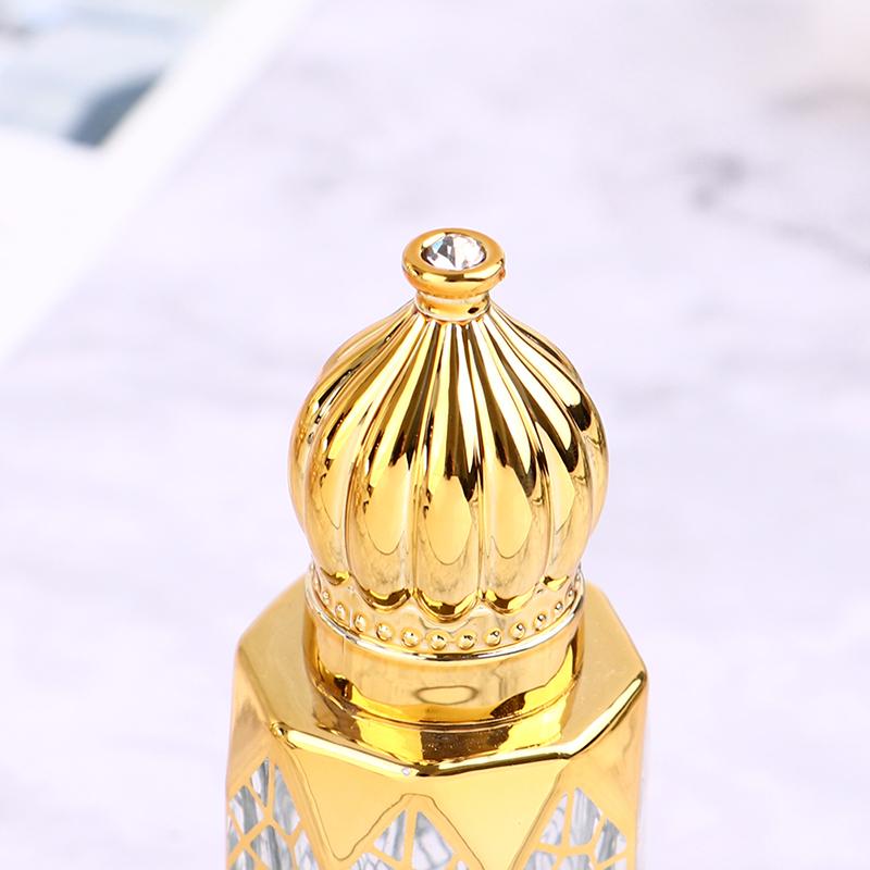 6ml zlaté plnitelné lahvičky na parfémy Skleněná lahvička na esenciální olej s roll-on