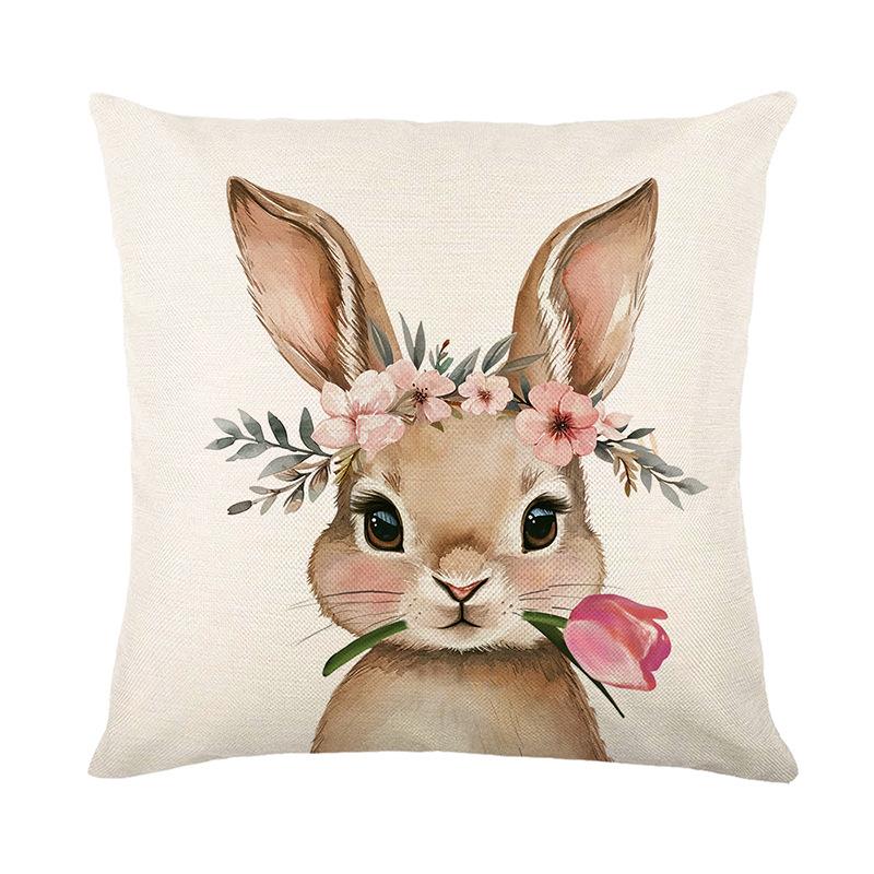 Easter Rabbit Pillow Cover Living Room Bedroom Sofa Cushion Cover Soft and Comfortable Home Decoration