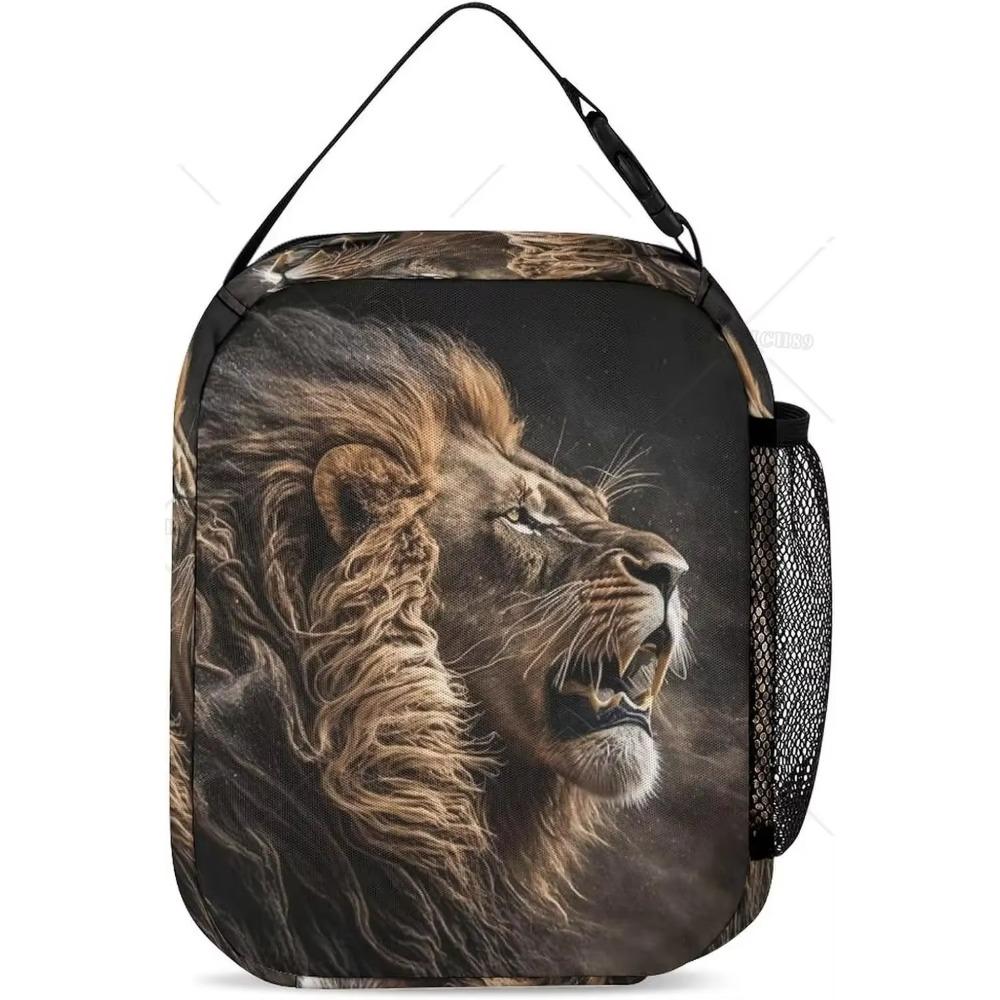 Animal Lion Cooler Insulated Lunch Bag for Women Men Adults Portable Reusable Laige Capacity Cool Bag Lunch Box for Work