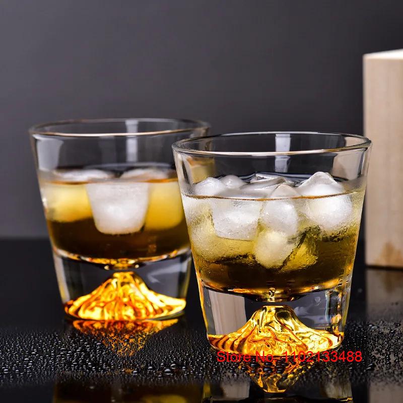 250ml Golden Mountain Whiskey Glass Japanese Style Crystal Wine Glasses Old-fashioned XO Whisky Tumbler Chivas Brandy Cup Gift