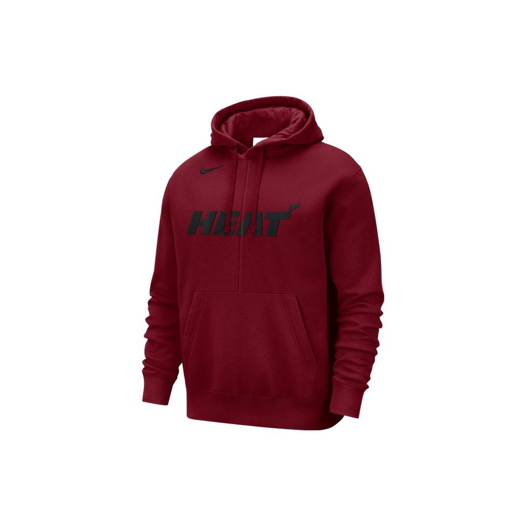 Nike NBA Miami Heat Courtside Team Logo Fleece Pullover Loose Fit Hoodie Red Men Streetwear DR9328-608