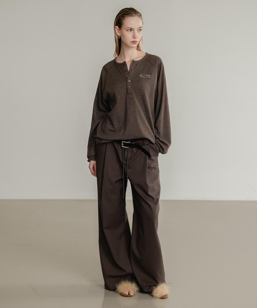 SSIN AND LEE (W) Low Loop Banding Slacks Brown