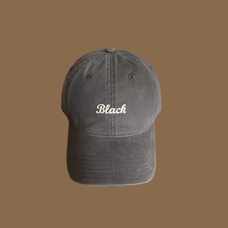 

Retro Beack Letter Embroidery Baseball Caps Spring Summer Cotton Adjustable Casual Hat Hip Hop Streetwear Sun Hats сірий колір