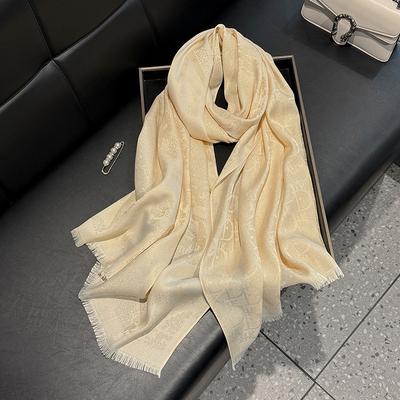 Seta Simulata Alla Moda Ed Elegante Sciarpa Lunga di Alta Gamma Scialle Barba Corta Sciarpa Lunga Cotone Tencel Sciarpa Seta Oro