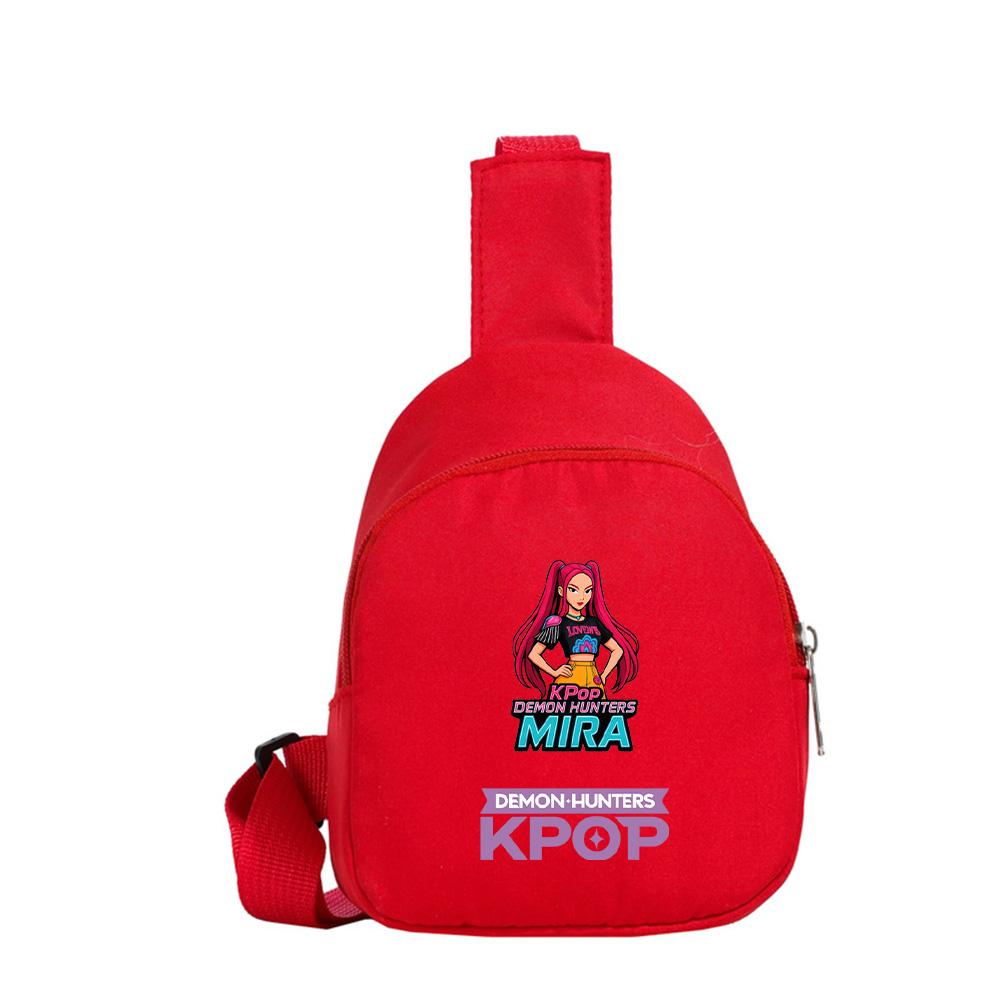 Anime Cartoon K-Pop Demon Hunters Printed Kawaii Chest Pack for Boy Girl Shoulder Bag Student Portable Crossbody Pouch Kid Gift