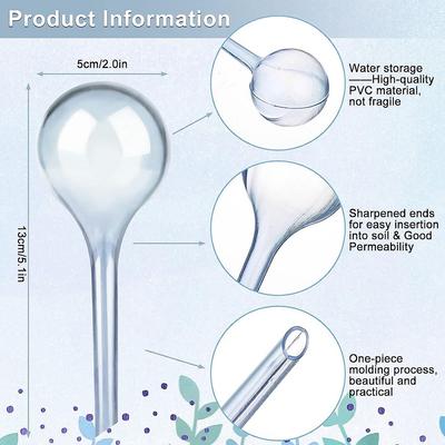 20PCS Bolas de Água para Plantas Transparentes Globos Autoirrigáveis Dispositivo de Bolas de Rega Automática