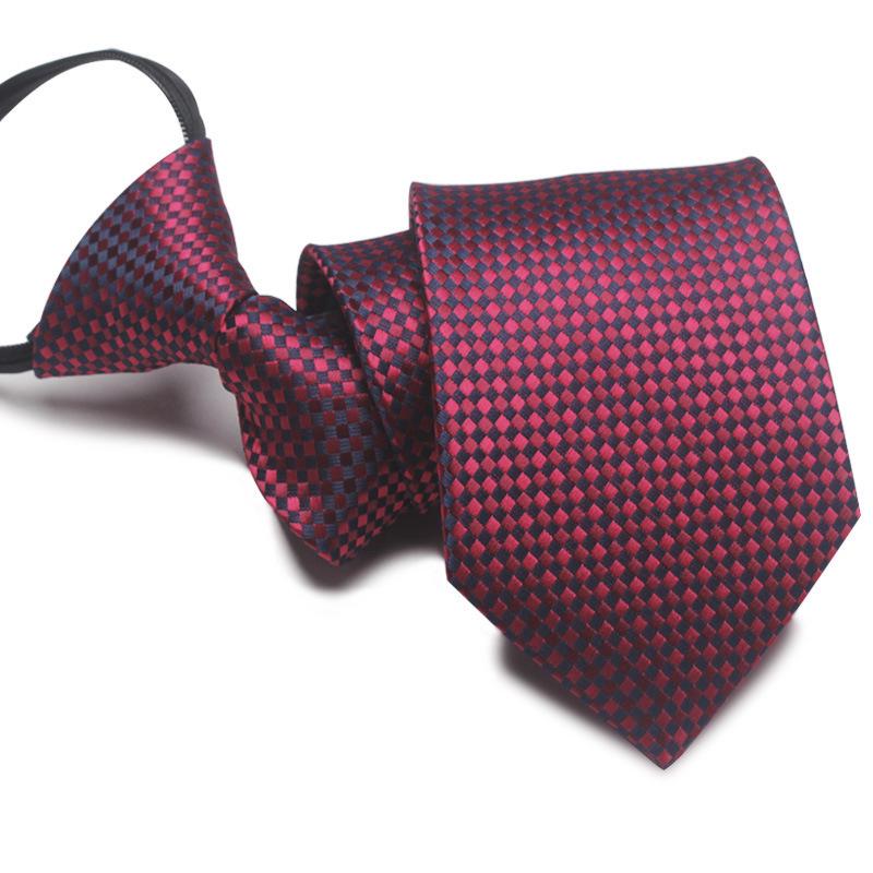 Men's 8cm No-Knot Zipper Tie - Easy-Pull Business Formal Tie